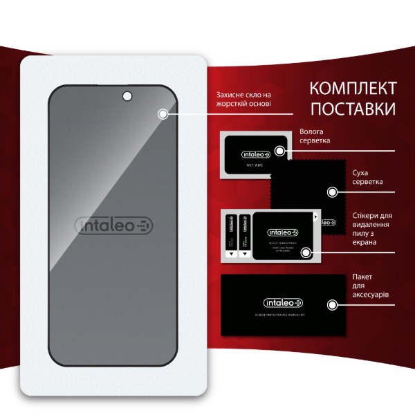 Фото - Защитное стекло для смартфона Intaleo Privacy for Apple iPhone 16 Pro Max Black (1283126607035)